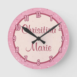 Redondo Mediano Nombre personalizado Corazón y Amor del Reloj