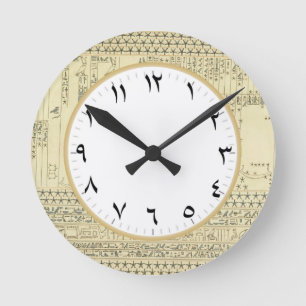 Redondo Mediano Número árabe reloj jeroglífico egipcio antiguo