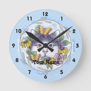 Redondo Mediano Ocultar el reloj de gato