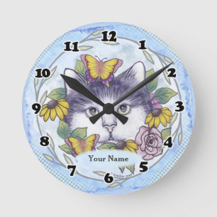 Redondo Mediano Ocultar el reloj de gato