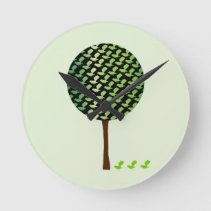 Redondo Mediano Pájaro lindo y reloj treecustomizeable