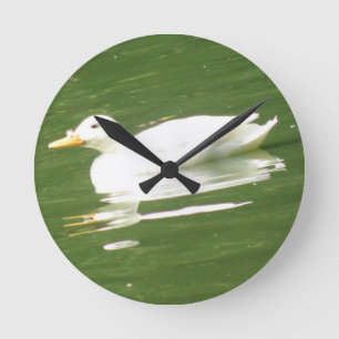 Redondo Mediano Pato en el reloj del muro de agua