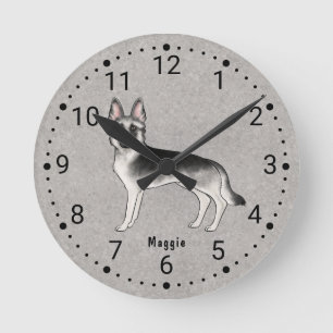 Redondo Mediano Perro Pastor Alemán Silver Sable Reloj Numerado