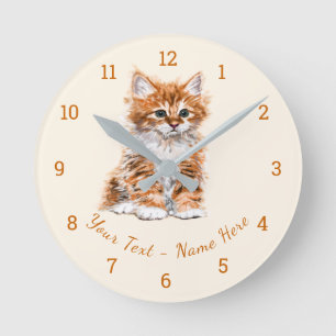 Redondo Mediano Personalizado Mensajes de texto / Reloj de nombre 