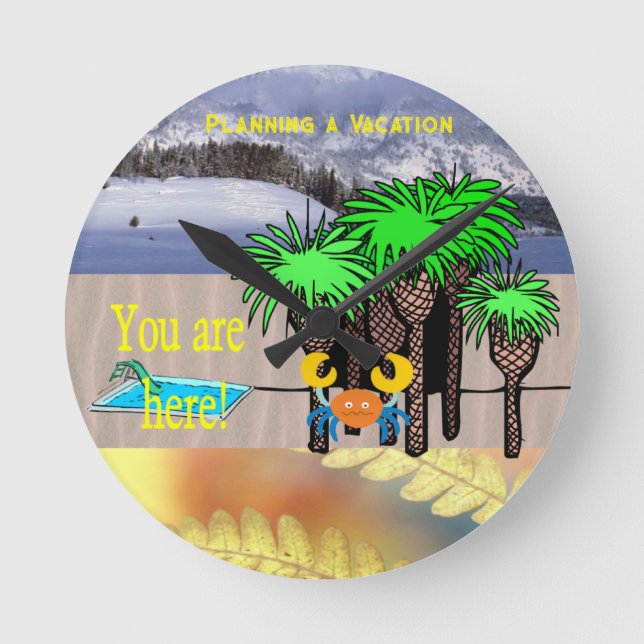 Redondo Mediano Planificación de un reloj de tiempo de vacaciones (Anverso)