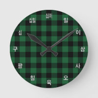 Plantilla de reloj coreano, tocado de búfalo verde