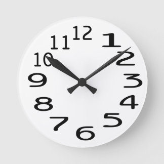Redondo Mediano Plantilla de reloj personalizada con números