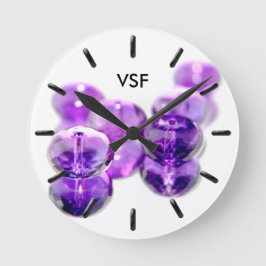 Redondo Mediano Púrpura cuentas iniciales personalizadas reloj de 