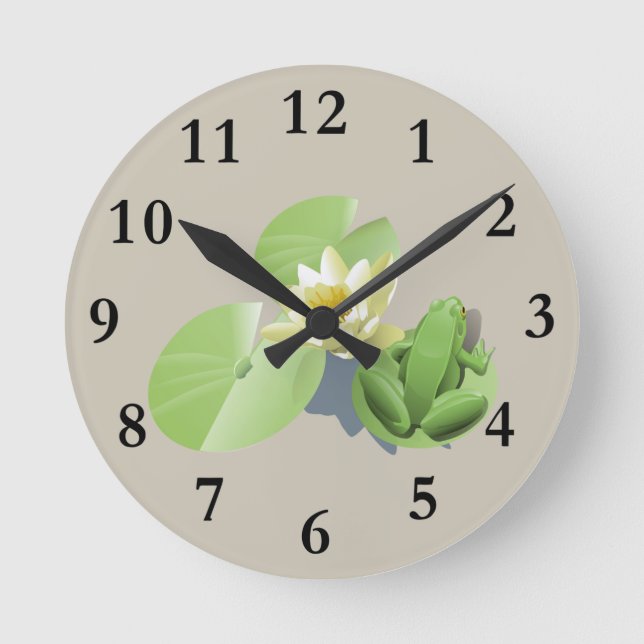 Redondo Mediano Rana Sobre El Reloj De Lilypad (Anverso)