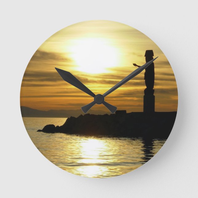 Redondo Mediano Regalos de reloj de Vancouver Decoran Reloj de las (Anverso)