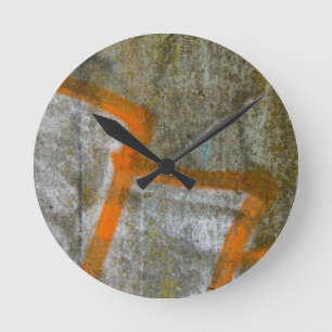 Redondo Mediano Reloj abstracto de pared de graffiti