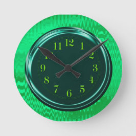 Redondo Mediano Reloj abstracto metálico de neón verde