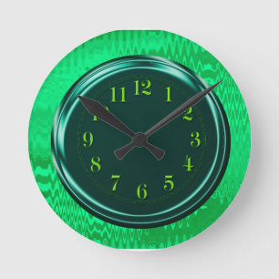 Redondo Mediano Reloj abstracto metálico de neón verde