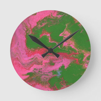 Redondo Mediano Reloj abstracto rosa verde Abigail 2 Loco