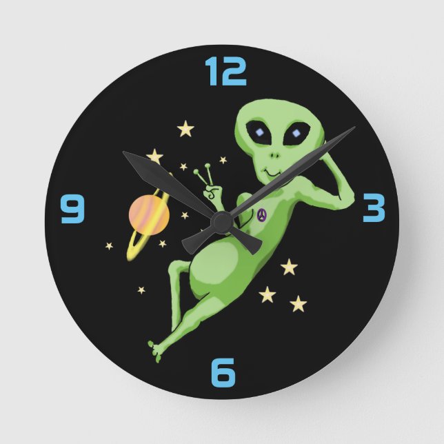 Redondo Mediano Reloj alienígena de la paz espacial (Anverso)
