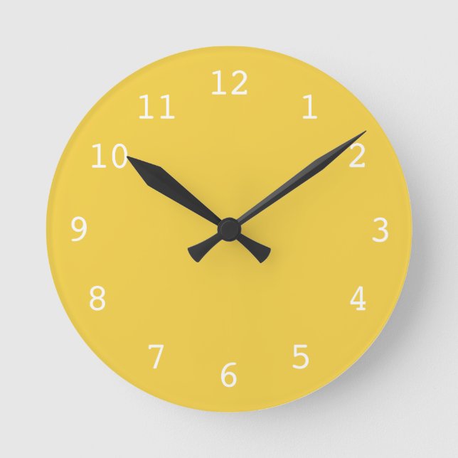 Redondo Mediano Reloj amarillo claro (Anverso)