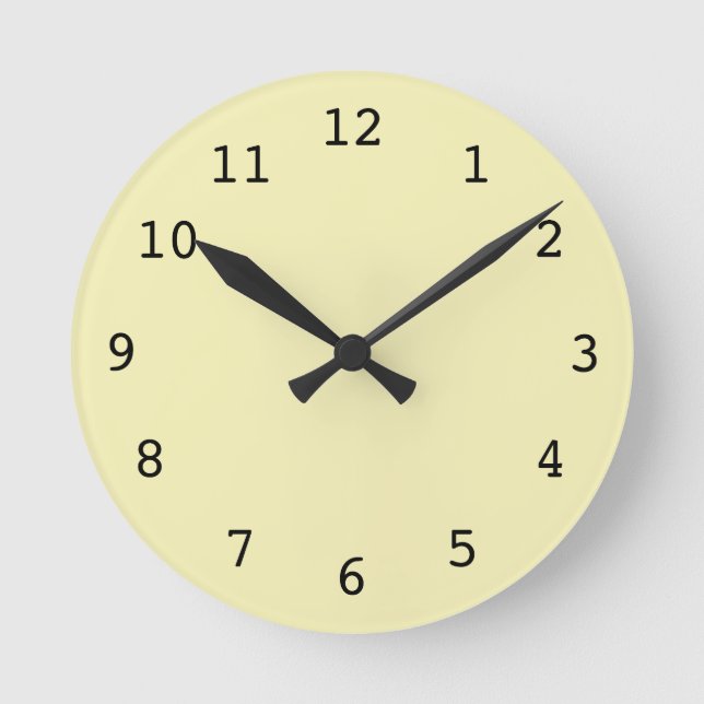 Redondo Mediano Reloj amarillo plano (Anverso)