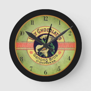 Redondo Mediano Reloj Art Nouveau de chocolate