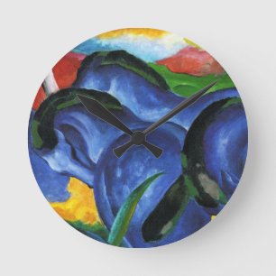 Redondo Mediano Reloj azul de los caballos de Franz Marc