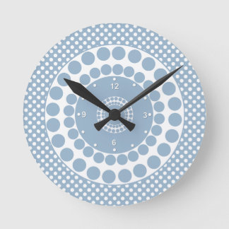 Redondo Mediano Reloj azul y blanco de la pizarra elegante del
