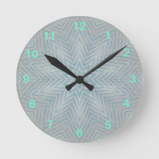 Redondo Mediano Reloj azul y de plata del modelo de estrella del