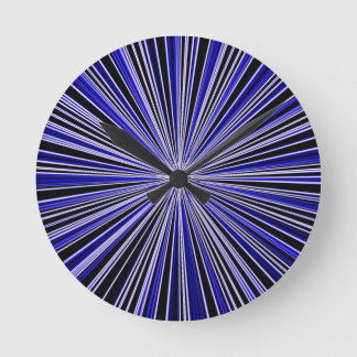 Redondo Mediano Reloj azul y negro retro