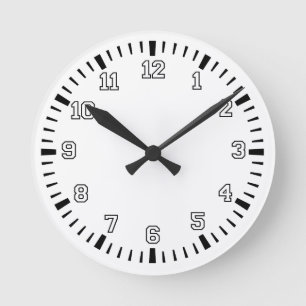 Redondo Mediano Reloj blanco y negro