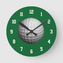Redondo Mediano Reloj blanco y verde del golf