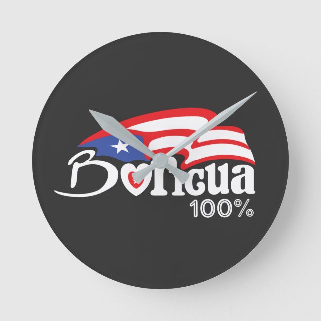 Redondo Mediano Reloj Boricua 100% Puerto Rico (Anverso)