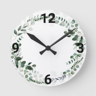 Redondo Mediano RELOJ BOTÁNICO BLANCO DE LA PARED bonito
