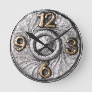 Redondo Mediano Reloj Brutalista Retro Estudio Estilo Plata Dial