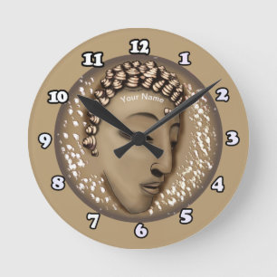 Redondo Mediano Reloj Buda de la Paz Sepia