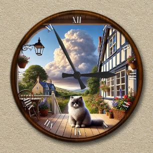 Redondo Mediano Reloj Campesino De personalizable Con Ragdoll Fluf