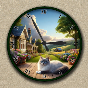Redondo Mediano Reloj Campesino De personalizable Con Ragdoll Fluf