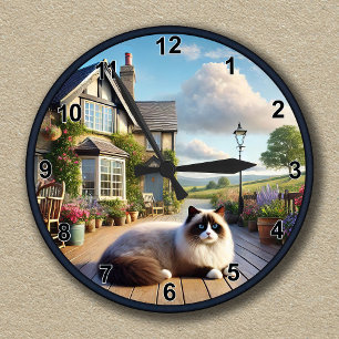 Redondo Mediano Reloj Campesino De personalizable Con Ragdoll Fluf