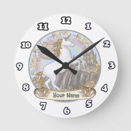 Redondo Mediano Reloj Castillo Unicornio Pegasus