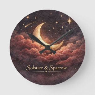 Redondo Mediano Reloj Celestial de Luna Reverie de Medianoche