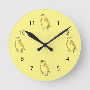 Redondo Mediano Reloj - Cifras de búho