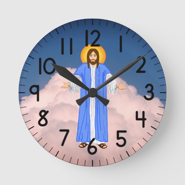 Redondo Mediano Reloj circular de Jesús (Anverso)