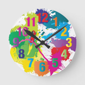 Redondo Mediano Reloj colorido del arte