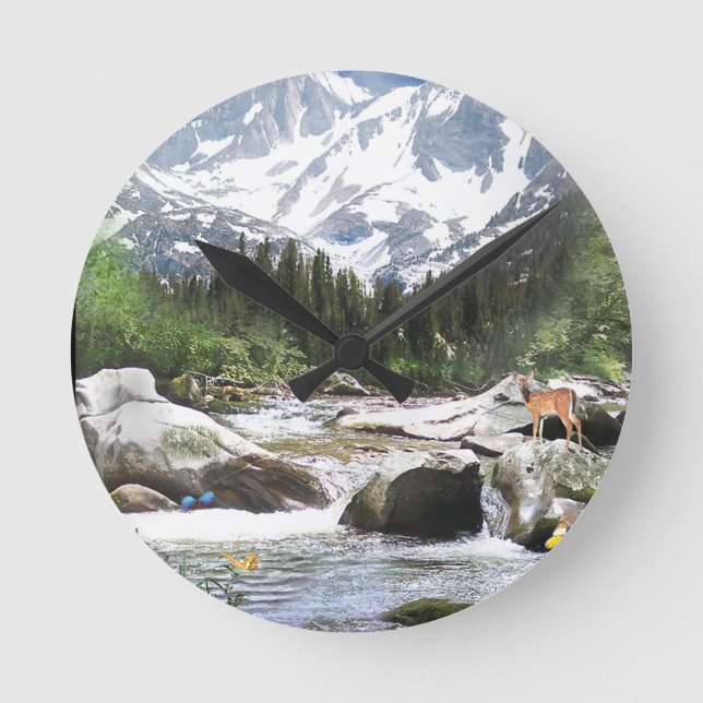Redondo Mediano reloj con arte de venado (Anverso)