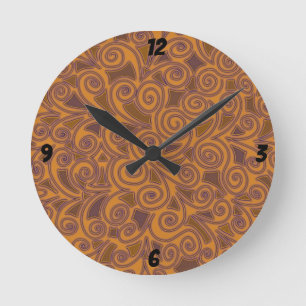 Redondo Mediano Reloj con diseño abstracto con 4 números