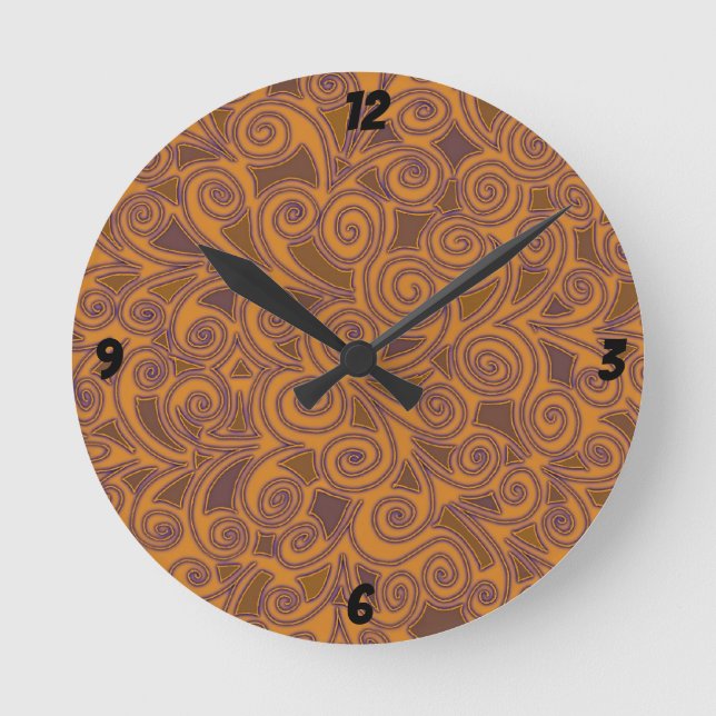Redondo Mediano Reloj con diseño abstracto con 4 números (Anverso)