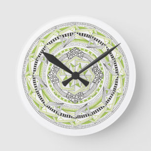 Redondo Mediano Reloj con diseño original inspirado en Mandala Ver
