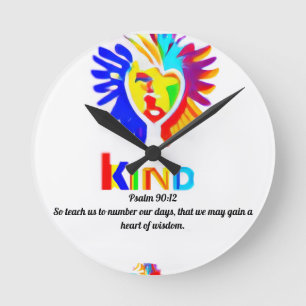 Redondo Mediano Reloj con el logotipo LK del salm 90:12 - Tiempo c