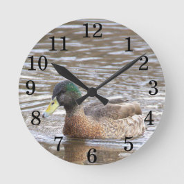 Redondo Mediano Reloj con foto de pato real