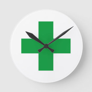 Redondo Mediano reloj cruzado verde del médico de la farmacia de