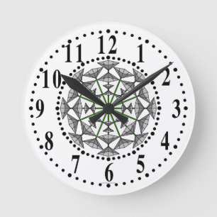 Redondo Mediano Reloj De 149 Pared De Flora Gris Y Clara