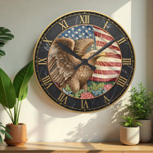 Reloj de águila estadounidense vintage, bandera es