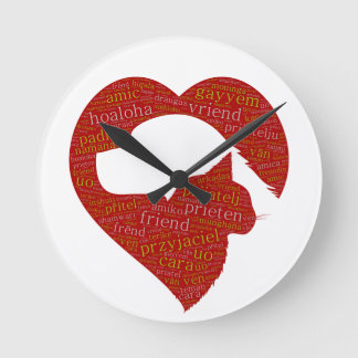 Redondo Mediano Reloj de amistad multilingüe